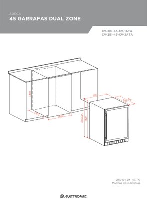 Adega 45 Garrafas Dualzone Built-in 220V Elettromec