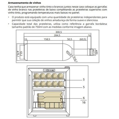 Adega Climatizada 15 Garrafas Digital Led 1Z  220V Elettromec