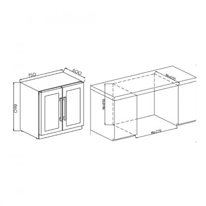 Adega e Cervejeira de Embutir Arkton Dual Zone 28 Garrafas e 86 Latas 75cm 220V Cuisinart