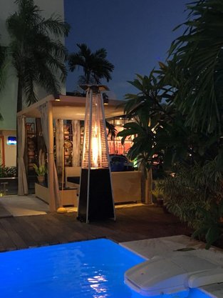 Aquecedor de Ambientes Externos Pirâmide Pátio Heater Plus a Gás GLP General Heater