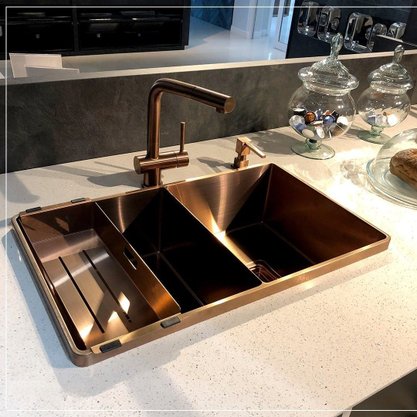 Bandeja Retangular Profunda para Cuba Primaccore Rose Gold Debacco