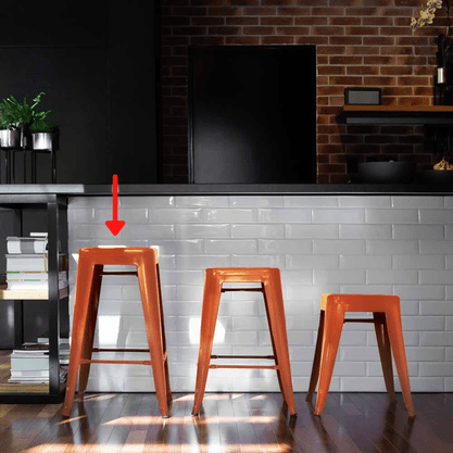 Banqueta Industrial Large Laranja MOR