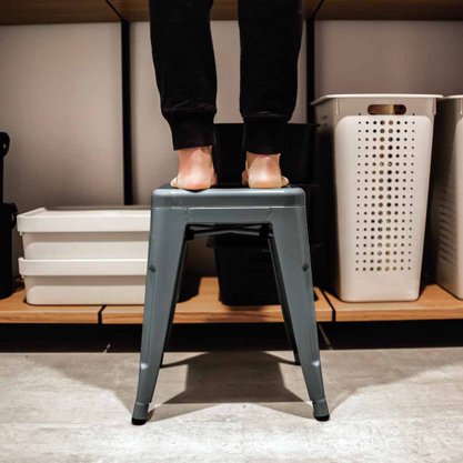 Banqueta Industrial Small Cinza MOR