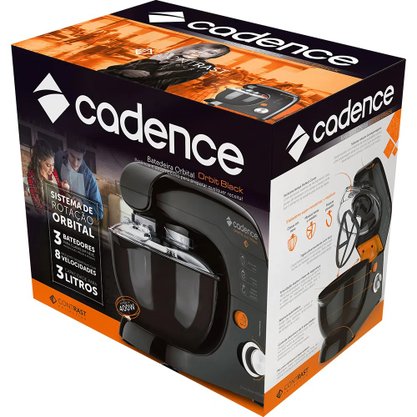 Batedeira Orbital 8 Velocidades Contrast Preta 220V Cadence