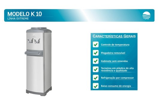 Bebedouro de Água Galão Coluna Compressor Inox K10 220V Karina