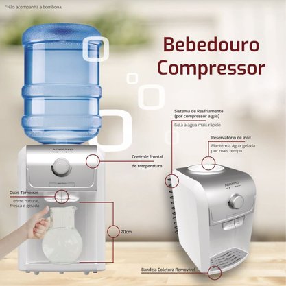 Bebedouro de Água Natural e Gelada Compressor 220V Agratto