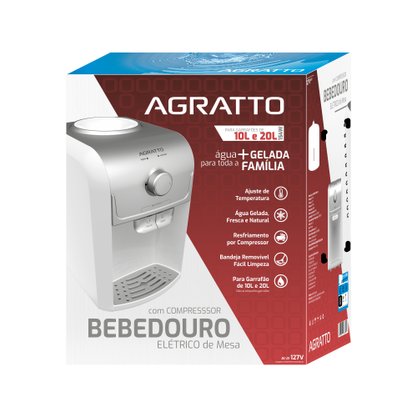 Bebedouro de Água Natural e Gelada Compressor 220V Agratto