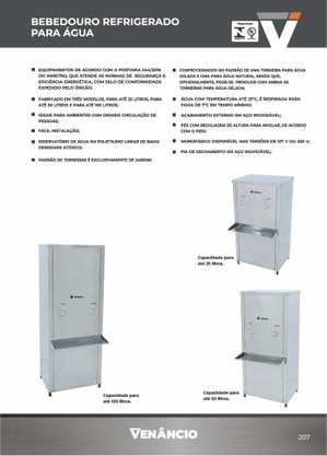 Bebedouro Industrial Refrigerado Easy Water 2 Torneiras 25 Litros 220V Venâncio