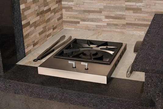 Bifeteira à Gás de Embutir Estilo Cooktop Inox 430 Escovado 32cm Guindani