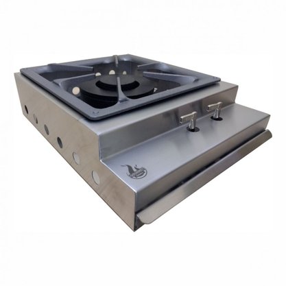 Bifeteira de Sobrepor Gourmet Inox 430 Escovado 32cm Queimador Industrial Duplo Guindani