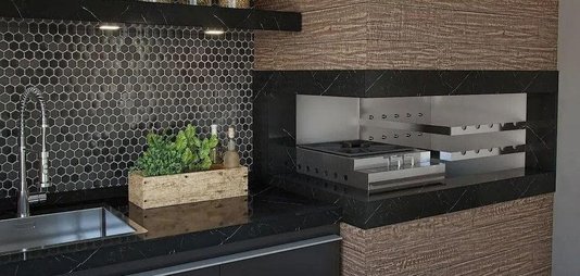 Bifeteira de Sobrepor Gourmet Inox 430 Escovado 32cm Queimador Industrial Duplo Guindani