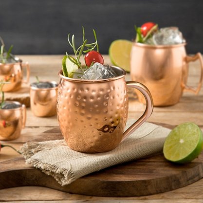 Caneca Moscow Mule para Drinks Rose Inox 500ml James.F