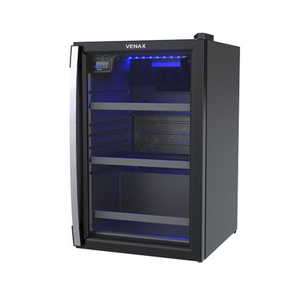 Cervejeira Blue Light Preto Fosco Porta de Vidro 100 Litros 220V Venax