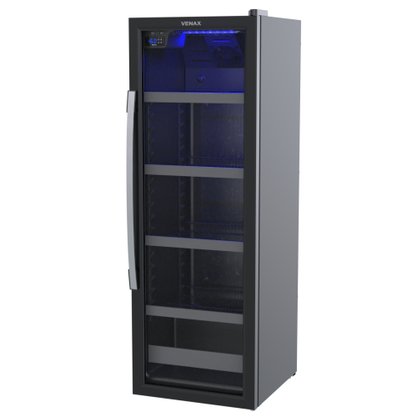 Cervejeira Blue Light Preto Fosco Porta de Vidro 200 Litros 220V Venax