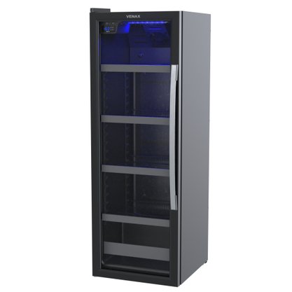 Cervejeira Blue Light Preto Fosco Porta de Vidro Invertida 200 Litros 220V Venax