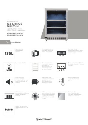 Cervejeira de Embutir Beer Center Abertura para Esquerda 135 Litros 220V Elettromec