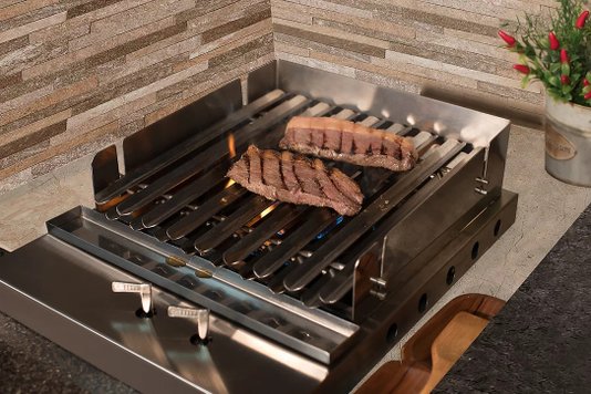 Char Broiler Gourmet com 2 Grelhas em Inox e Calha Guindani