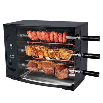 Churrasqueira Elétrica Rotativa 3 Espetos Vitta Smart 220V Arke
