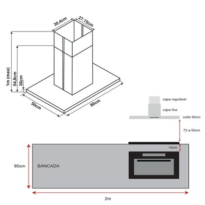 Coifa de Parede Casual Cooking Digital 90cm 220V Cuisinart