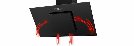 Coifa de Parede Montreal Inclinada Vidro Preto 90cm 220V Debacco