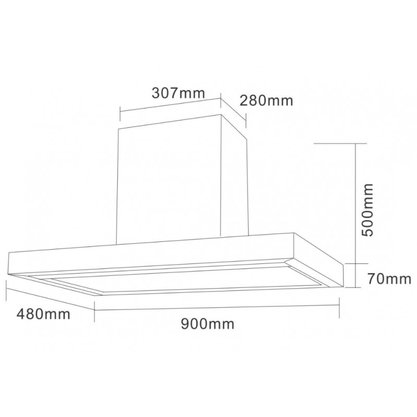 Coifa de Parede New Pine Touch Screen Inox Vidro Preto 90cm 220V Cookerhood
