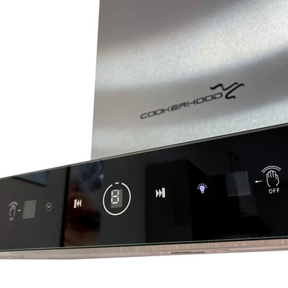Coifa de Parede New Pine Touch Screen Inox Vidro Preto 90cm 220V Cookerhood