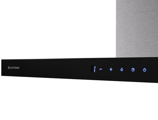 Coifa Ravenna de Ilha Inox e Vidro Black 90cm 110V Elettromec