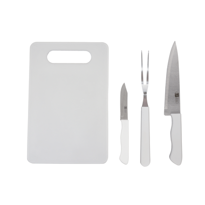 Conjunto 3 Facas Inox + Tábua Polipropileno James.F
