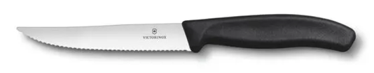 Conjunto com 2 Facas para Churrasco Serra Preta 12cm Swiss Classic Blister Victorinox