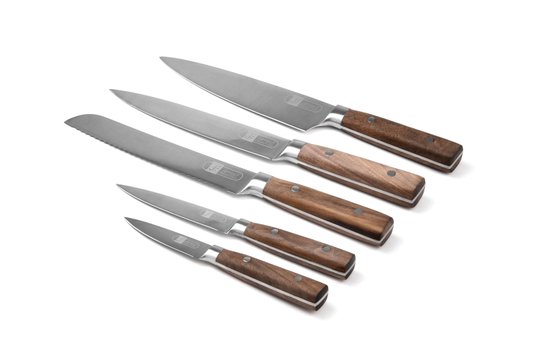 Conjunto de Facas Classic Inox com Cepo de Madeira 6 Peças James.F