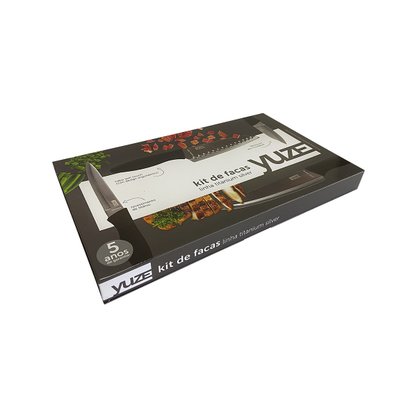Conjunto de Facas para Corte Linha Titanium Silver 4 Peças Yuze