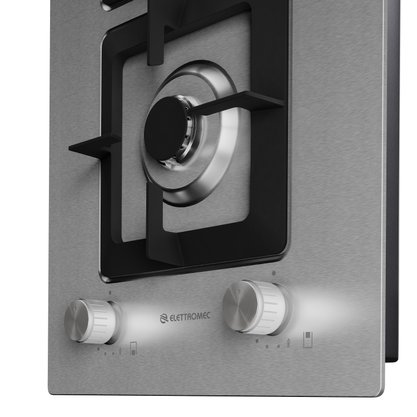 Cooktop Dominó Quadratto a Gás 2 Queimadores 30cm Bivolt Elettromec