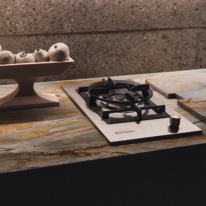 Cooktop Dominó Quadratto Dual Flame 1 Queimador Inox  30cm Bivolt Elettromec