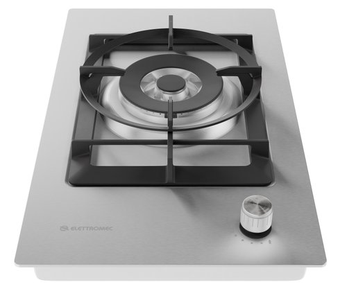Cooktop Dominó Quadratto Dual Flame 1 Queimador Inox  30cm Bivolt Elettromec