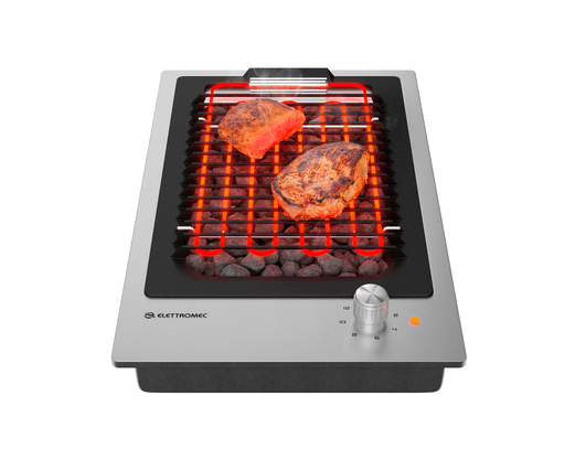 Cooktop Dominó Quadratto Elétrico Barbecue Pedras Vulcânicas 30cm 220V Elettromec