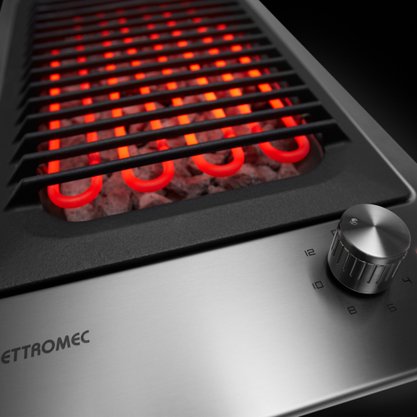 Cooktop Dominó Quadratto Elétrico Barbecue Pedras Vulcânicas 30cm 220V Elettromec