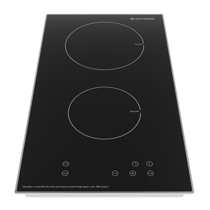 Cooktop Dominó Quadratto Indução 2 Queimadores 30cm 220V Elettromec