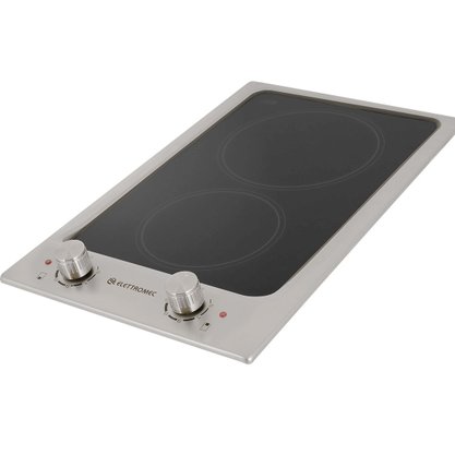 Cooktop Dominó Quadratto Vitrocerâmico Elétrico 2 Queimadores 30cm 220V Elettromec