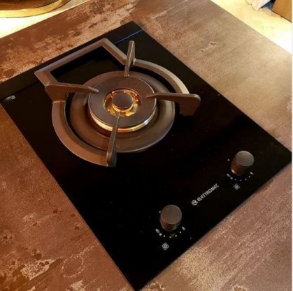 Cooktop Dominó Vetro Dual Flame 1 Queimador 38cm Bivolt Elettromec