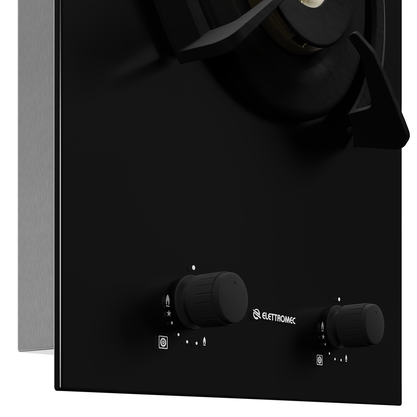 Cooktop Dominó Vetro Dual Flame 1 Queimador 38cm Bivolt Elettromec