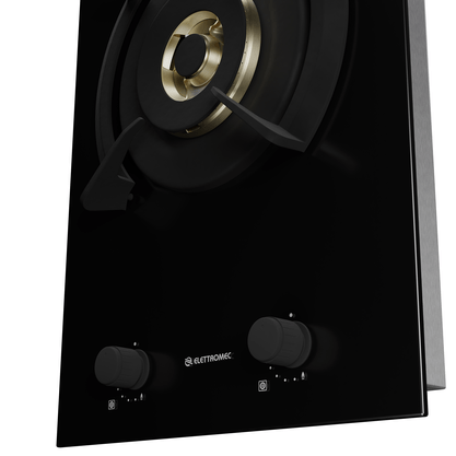 Cooktop Dominó Vetro Dual Flame 1 Queimador 38cm Bivolt Elettromec