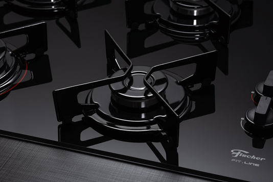 Cooktop Fit Line a Gás 4 Queimadores Mesa de Vidro Preto Bivolt Fischer