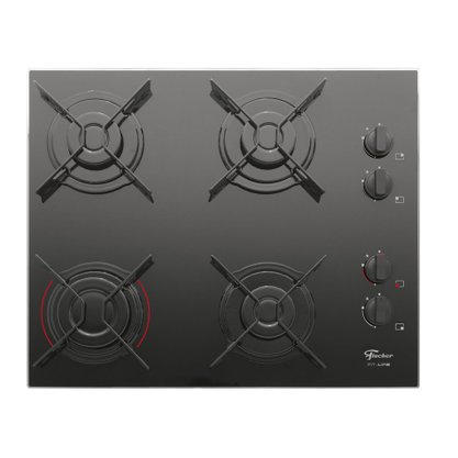 Cooktop Fit Line a Gás 4 Queimadores Mesa de Vidro Preto Bivolt Fischer