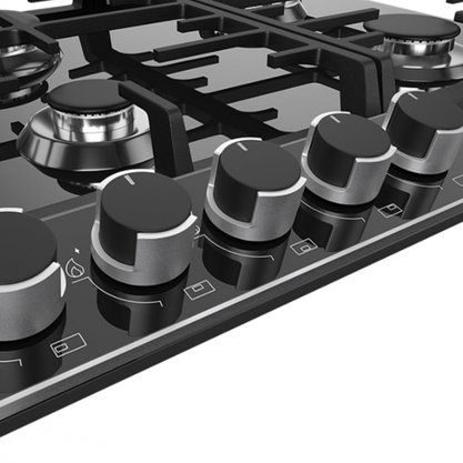 Cooktop Montreal Semiprofissional Mesa de Vidro Preto a Gás 5 Queimadores 90cm 220V Debacco