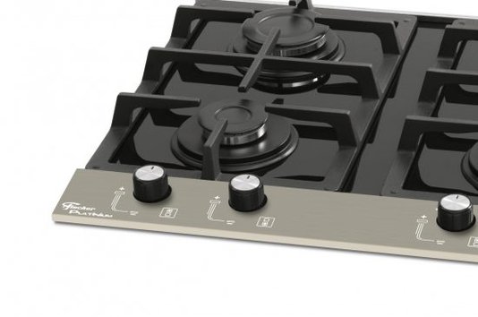 Cooktop Platinium a Gás 4 Queimadores Mesa Aço Escovado Bivolt Fischer
