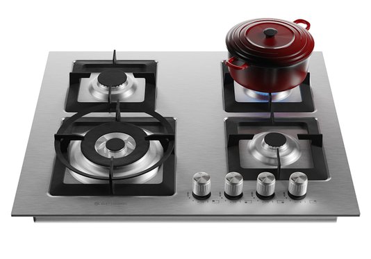 Cooktop Quadratto a Gás 4 Queimadores Tripla Chama 60cm Bivolt Elettromec