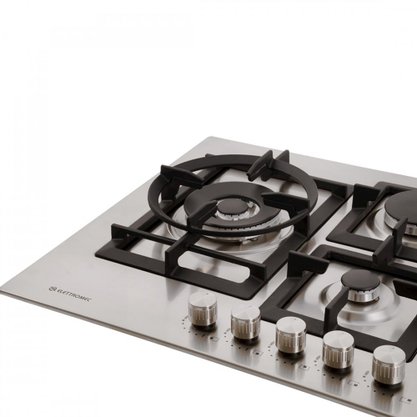 Cooktop Quadratto a Gás 5 Queimadores Tripla Chama 75cm Semi Bivolt Elettromec