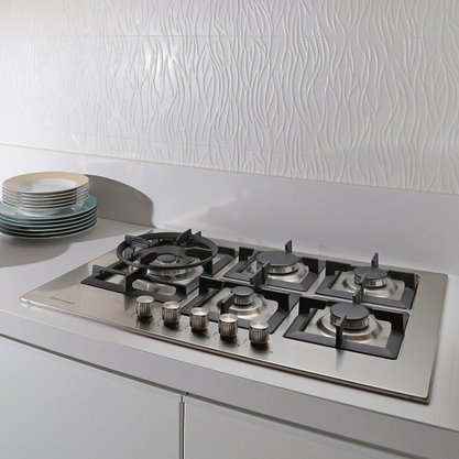 Cooktop Quadratto a Gás 5 Queimadores Tripla Chama 75cm Semi Bivolt Elettromec