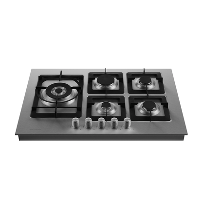 Cooktop Quadratto a Gás 5 Queimadores Tripla Chama 75cm Semi Bivolt Elettromec