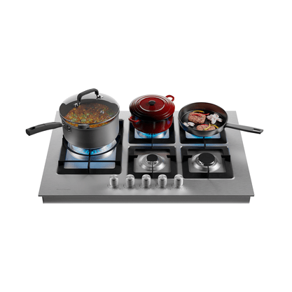 Cooktop Quadratto a Gás 5 Queimadores Tripla Chama 75cm Semi Bivolt Elettromec